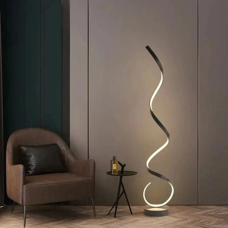Lámpara de pie LED Espiral Estambul, Iluminación de Ahorro Energético, Diseño Elegante