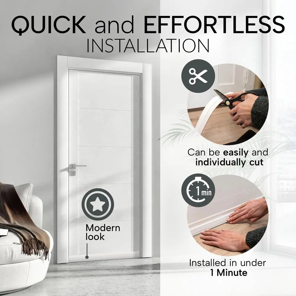 SilentSeal Sellador de Puerta para Corrientes de Aire | Protección contra Frío, Ruido y Corrientes de Aire | Sellador de Puerta Autoadhesivo Interior y Exterior