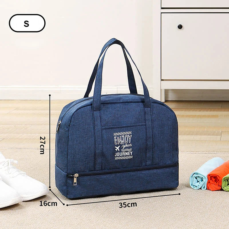 Lugviva Bolsa de Viaje Plegable para Mujeres | Gran Bolsa de Fin de Semana de Tela Oxford | Bolsa de Mano para Viajes, Uso Diario y Deporte