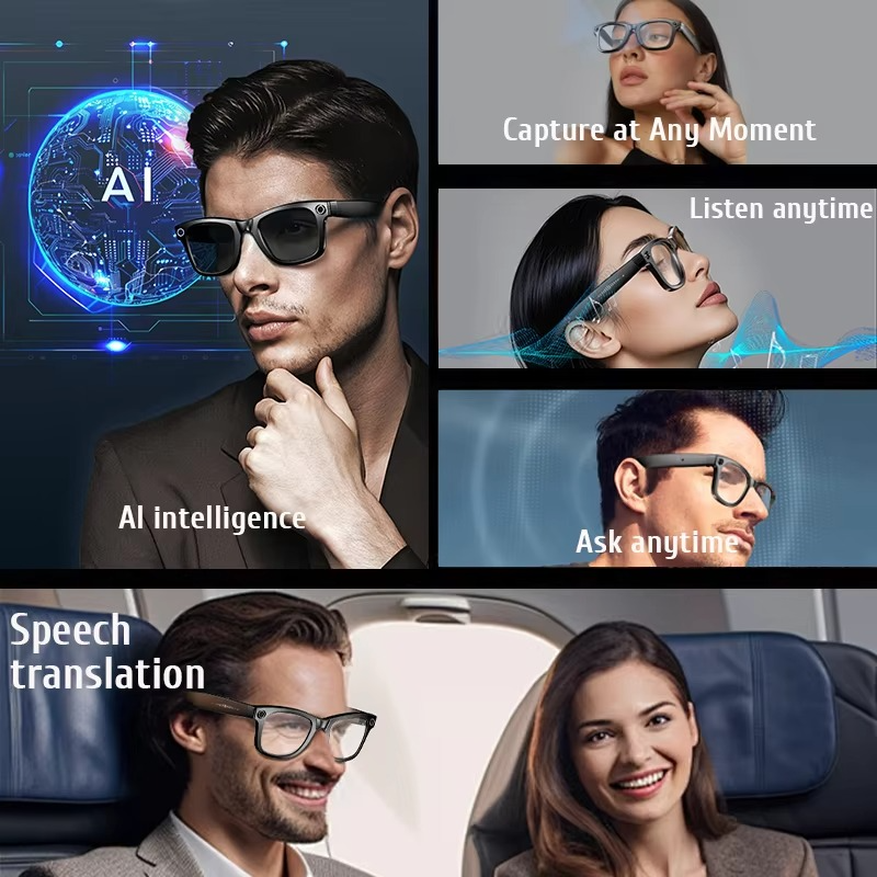 Gafas de Cámara Inteligente con Foto, Video, Traducción y Audio Bluetooth