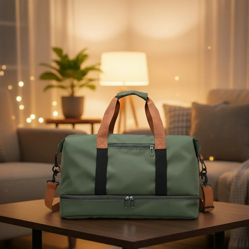 FITVOYAGE – Bolsa de deporte con compartimento para zapatos y compartimento húmedo