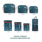 Packavio Set de Organizadores de Viaje 7 piezas | Bolsas para Ropa y Zapatos | Ahorra Espacio & Resistente al Agua