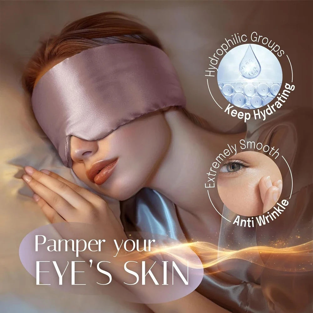 Mascarilla de Sueño Silana DreamSil de 100 % Seda de Morera | Bloqueadora de Luz & Acolchada | Súper Suave & Transpirable | Para Viajes, Sueño & Relajación