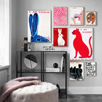 David Shrigley Conejo Gato Vino Galleta Tren Arte de Pared Impresiones Abstractas Pintura en Lienzo Póster Nórdico Imágenes Decoración de Sala de Estar
