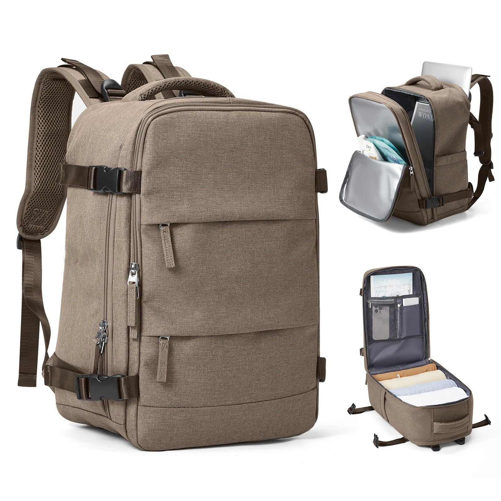 Mochila de viaje Travomate | Impermeable y versátil | Compartimento para laptop de 15,6" | Gran capacidad con separación húmeda-seca