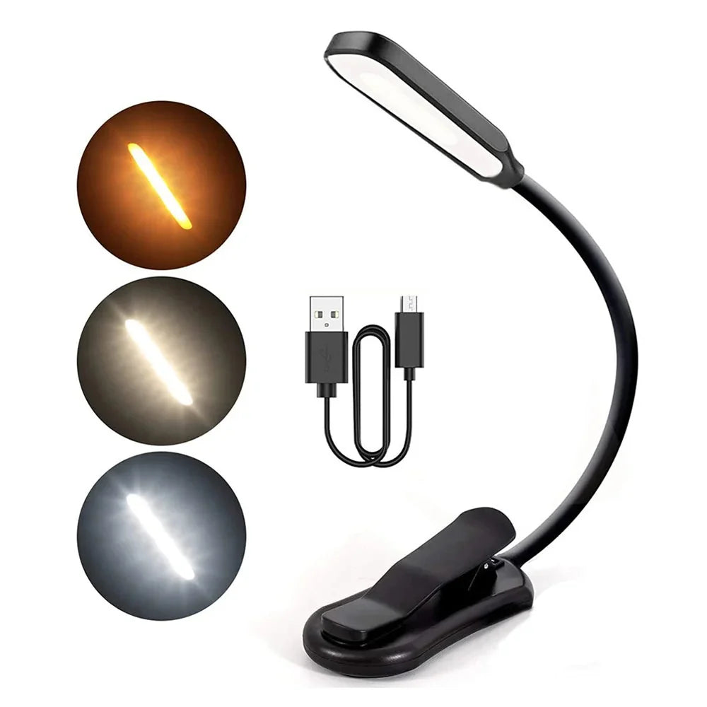 LumiLeaf 7 LED Lámpara de Lectura | Recargable por USB | 3 Temperaturas de Color y 9 Niveles de Brillo | Flexible y Amigable con los Ojos
