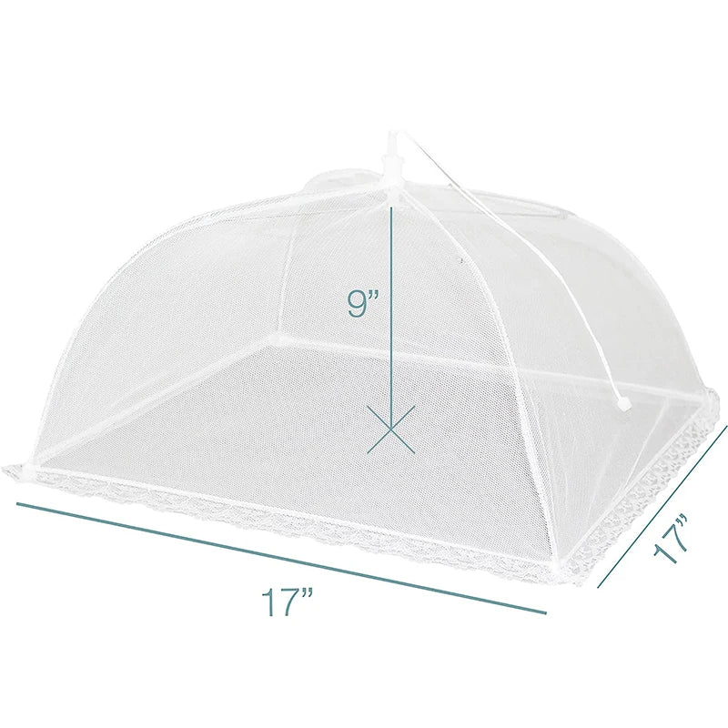 FrischNetz Tapa plegable para alimentos | Reutilizable y transpirable | Red para insectos para exteriores y cocina | Ligera y ahorra espacio