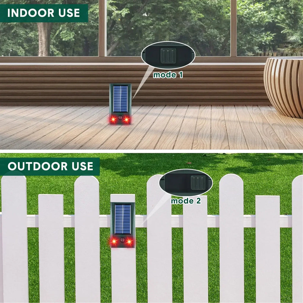 SolarGuardix Repelente Ultrasónico de Aves Solar | Con LED y Sensor de Movimiento | Impermeable IP58 | Cobertura de 600 m²