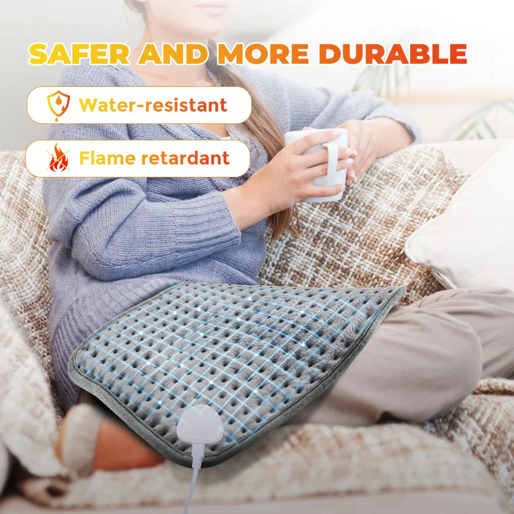 CosiTherm Almohadilla térmica | 9 niveles de temperatura y 4 opciones de temporizador | Microfleece súper suave | 58×29 cm