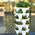 Torre de Plantas Apilable con Sistema de Riego 4 Niveles