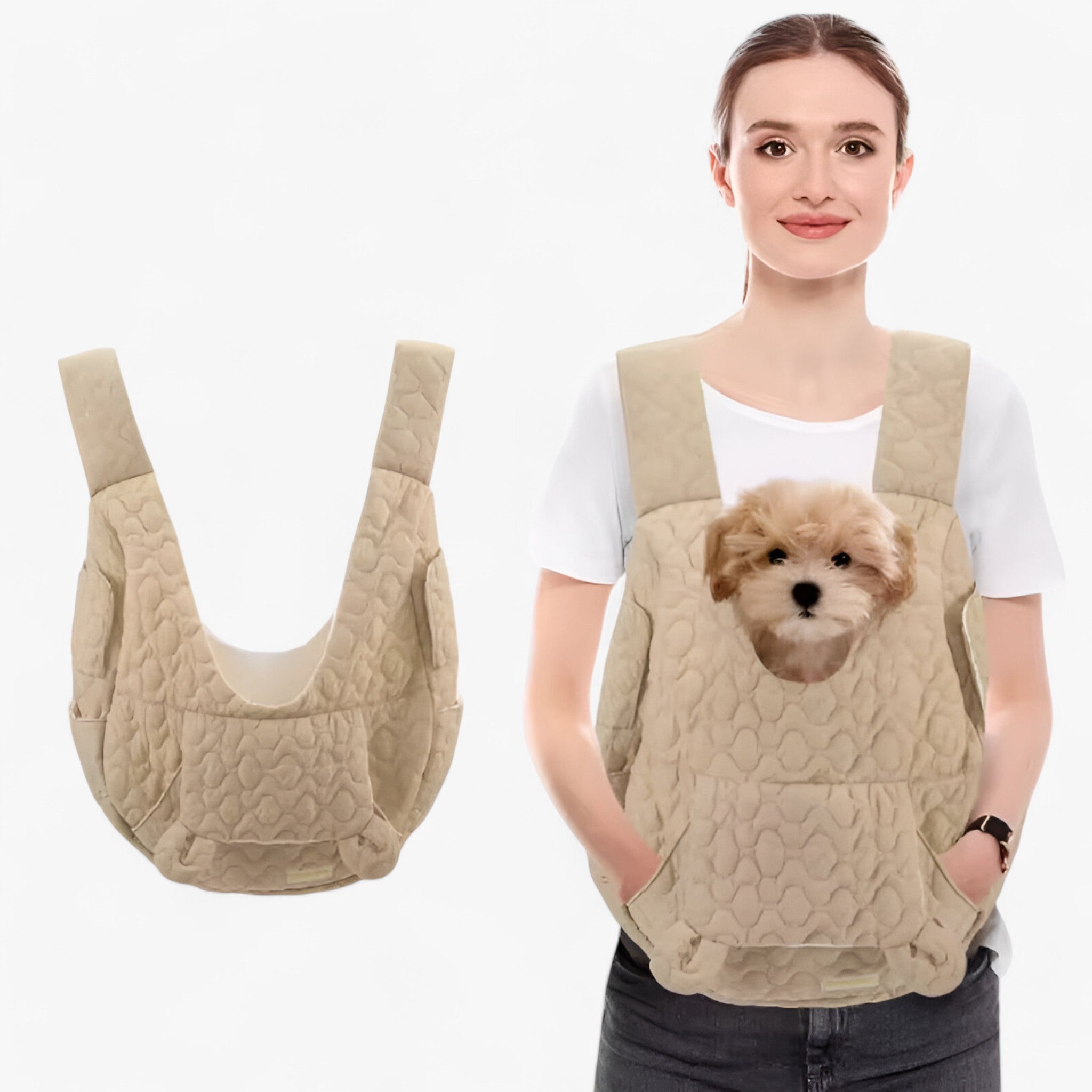 Pawrello Bolsa de Transporte para Mascotas hasta 10 kg | Impermeable y Cómoda | Para Gatos y Perros Pequeños | Con Asas Ergonómicas