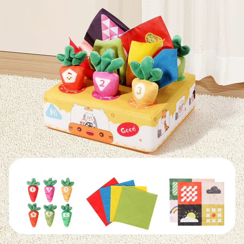 Juguete Montessori Zanahoria de Arrastre para Bebés | Educativo Sensorial