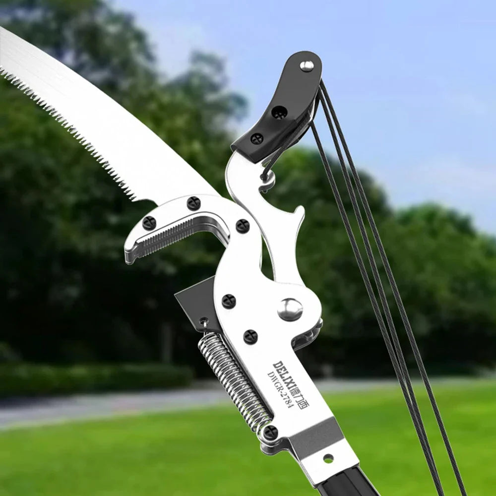 SkyCut Cortasetos de Altura | Tijeras de Poda Telescópicas con Sistema de Cuerda | Cuchilla de Acero SK5 | Para Árboles Frutales y Ramas Altas