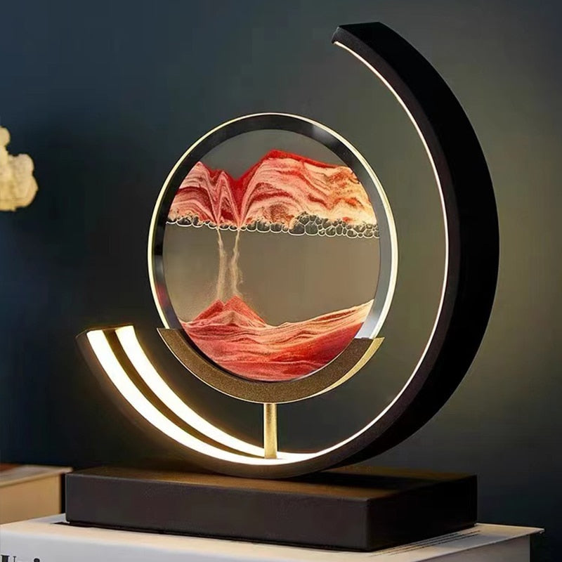 Lámpara de mesa de arte en arena tranquilizante - Decoración hogareña relajante