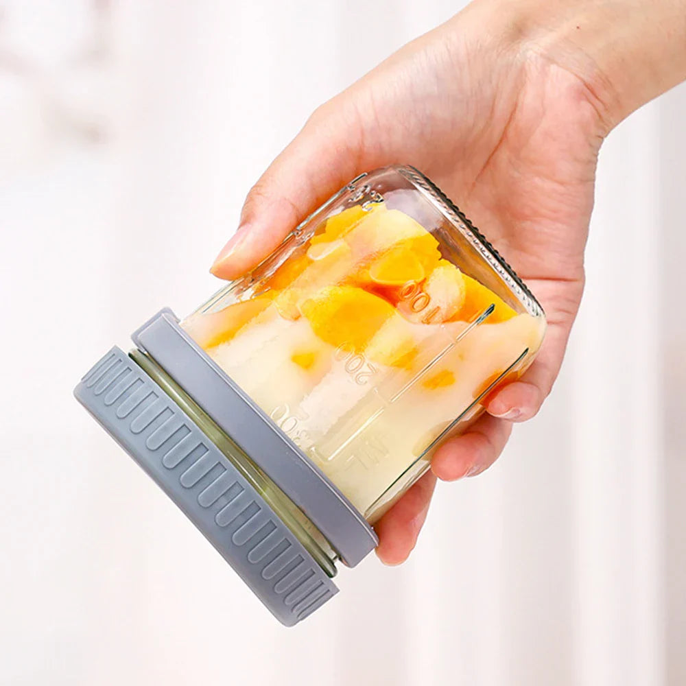 Lisslune | Taza de Desayuno Portátil Multifuncional con Tapa y Cuchara - ¡Perfecta para Avena, Cereal, Nueces, Yogur, Ensalada y Más! Vaso Resistente al Calor para Jugo y Leche en Movimiento