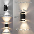 LumiBloc Lámpara de Pared LED Exterior | Efecto Up & Down | Casquillo E27 | IP65 Impermeable | Diseño Moderno para Jardín y Balcón