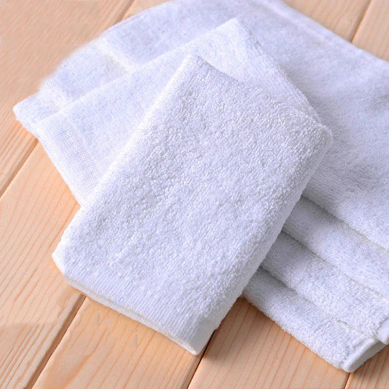 10 Piezas Toalla de Mano de Algodón Suave Blanca Hotel