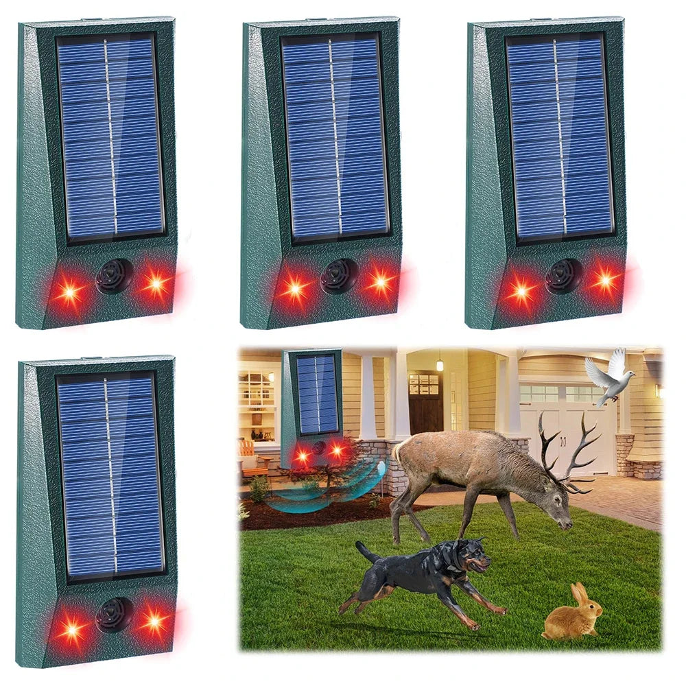 SolarGuardix Repelente Ultrasónico de Aves Solar | Con LED y Sensor de Movimiento | Impermeable IP58 | Cobertura de 600 m²