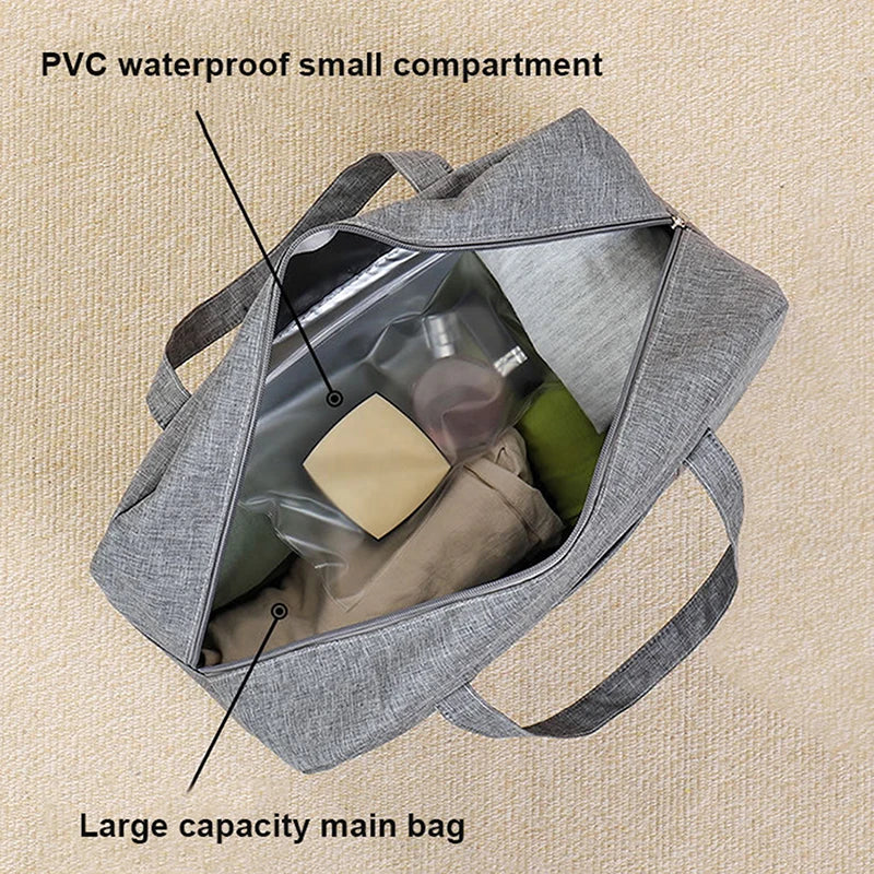 Lugviva Bolsa de Viaje Plegable para Mujeres | Gran Bolsa de Fin de Semana de Tela Oxford | Bolsa de Mano para Viajes, Uso Diario y Deporte