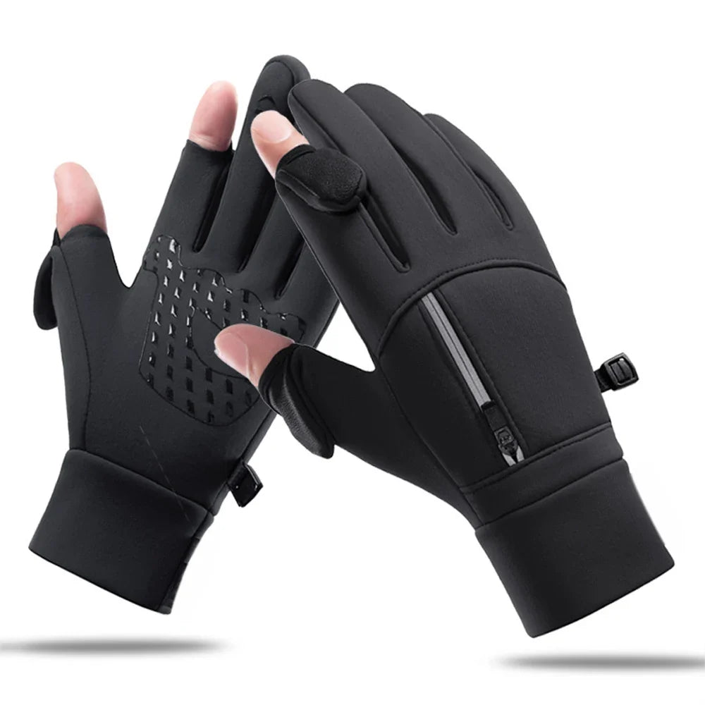 FrostGrip | Guantes de invierno con puntas de dedos plegables | Impermeables, a prueba de viento y compatibles con pantallas táctiles | M–XL