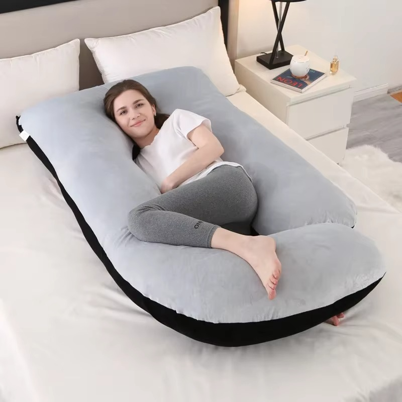 Almohada de Soporte para Embarazo en Forma de J para Dormir de Lado y Lactancia
