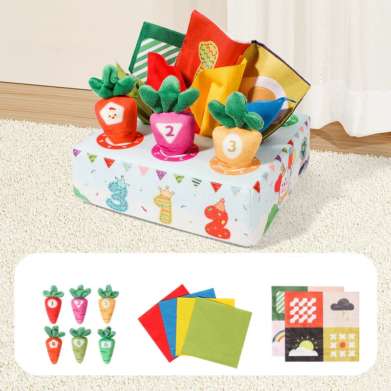 Juguete Montessori Zanahoria de Arrastre para Bebés | Educativo Sensorial