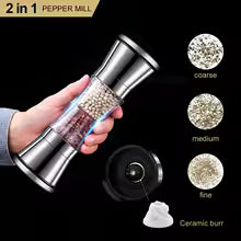 Molino de especias 2 en 1 SPICURA DuoMill | Molinillo de acero inoxidable para sal y pimienta | Manual y elegante