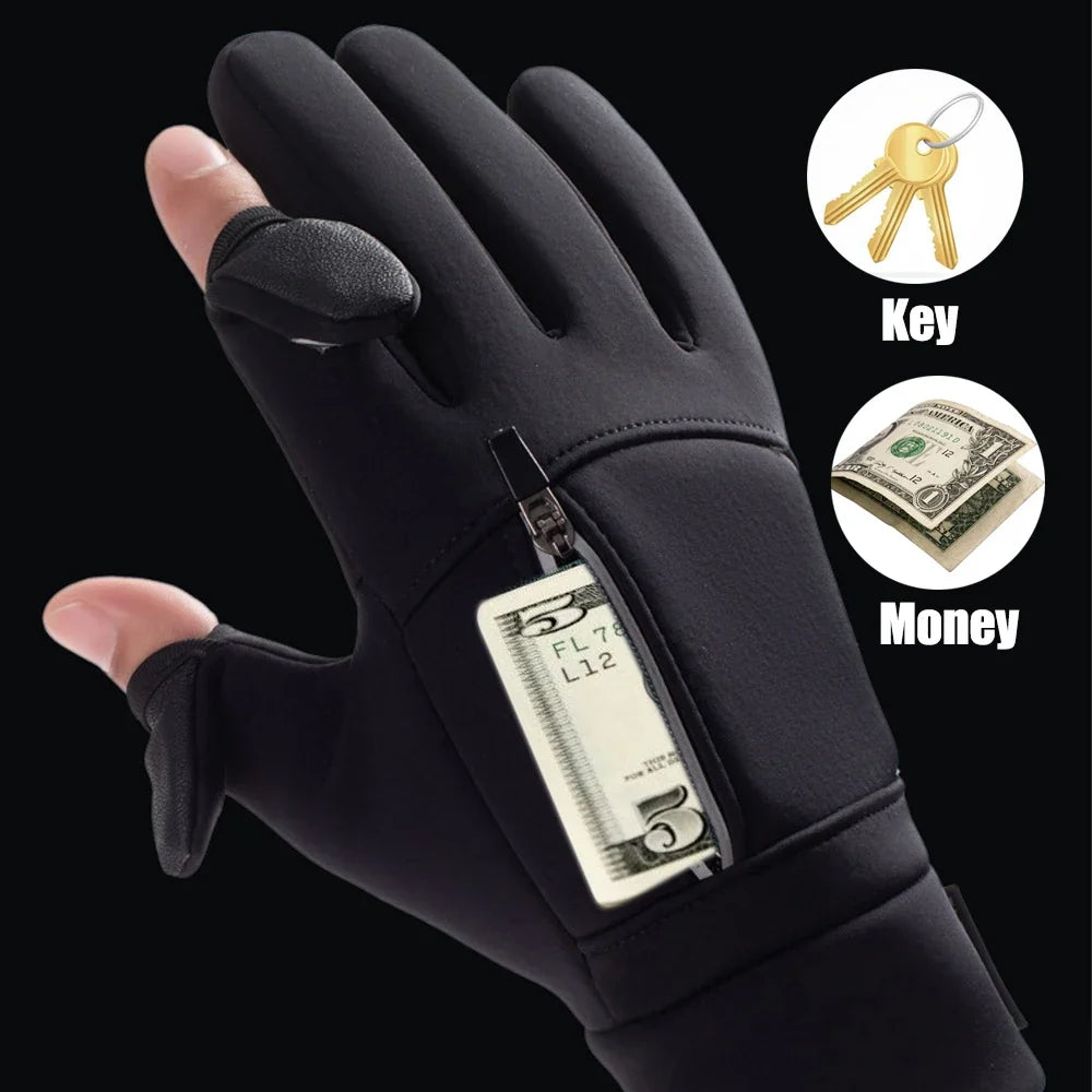 FrostGrip | Guantes de invierno con puntas de dedos plegables | Impermeables, a prueba de viento y compatibles con pantallas táctiles | M–XL