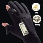 FrostGrip | Guantes de invierno con puntas de dedos plegables | Impermeables, a prueba de viento y compatibles con pantallas táctiles | M–XL