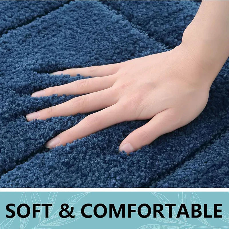Alfombra de baño de microfibra antideslizante – Alfombra de baño de doble capa | Absorbente y suave | Alfombra de confort | Brehn
