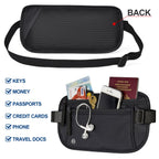 SafeTraveler Riñonera | Protección RFID | Compartimento de seguridad oculto | Para damas y caballeros