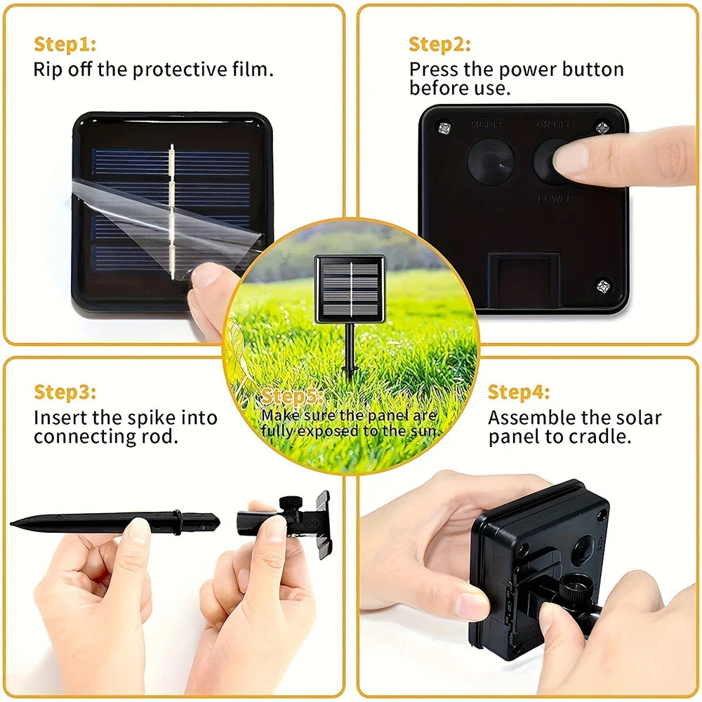 Cadena de luces LED Solar SolaLuma | Impermeable IP44 | Para jardín, terraza y camping | Iluminación automática
