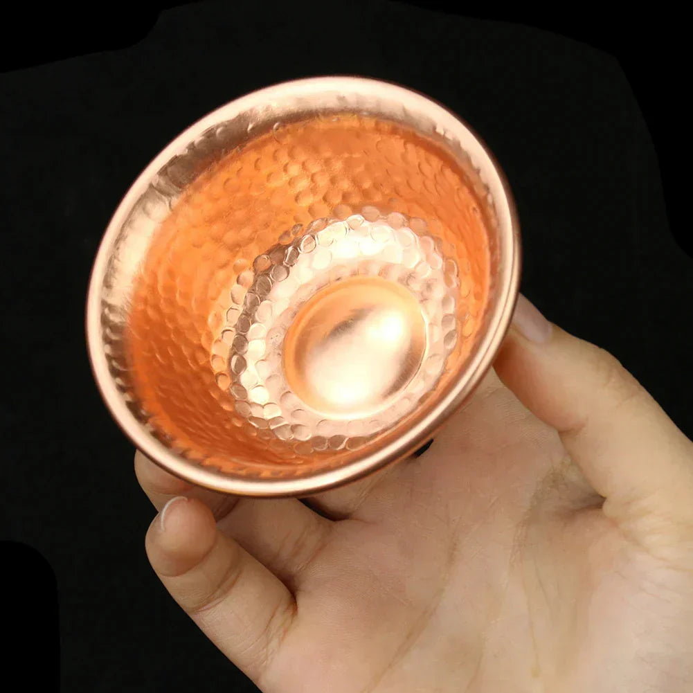 Kalsten | Cuenco de preparación de agua de cobre puro nepalí hecho a mano con patrón de martillo, cuenco de agua sagrada para accesorios de Buda y budismo