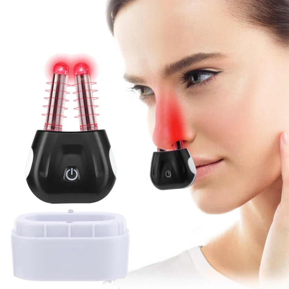 Dispositivo de Terapia Nasal con Luz Roja RhinoThera | Fototerapia contra la Rinitis | Carga Magnética y Desinfección UV | Portátil e Impermeable