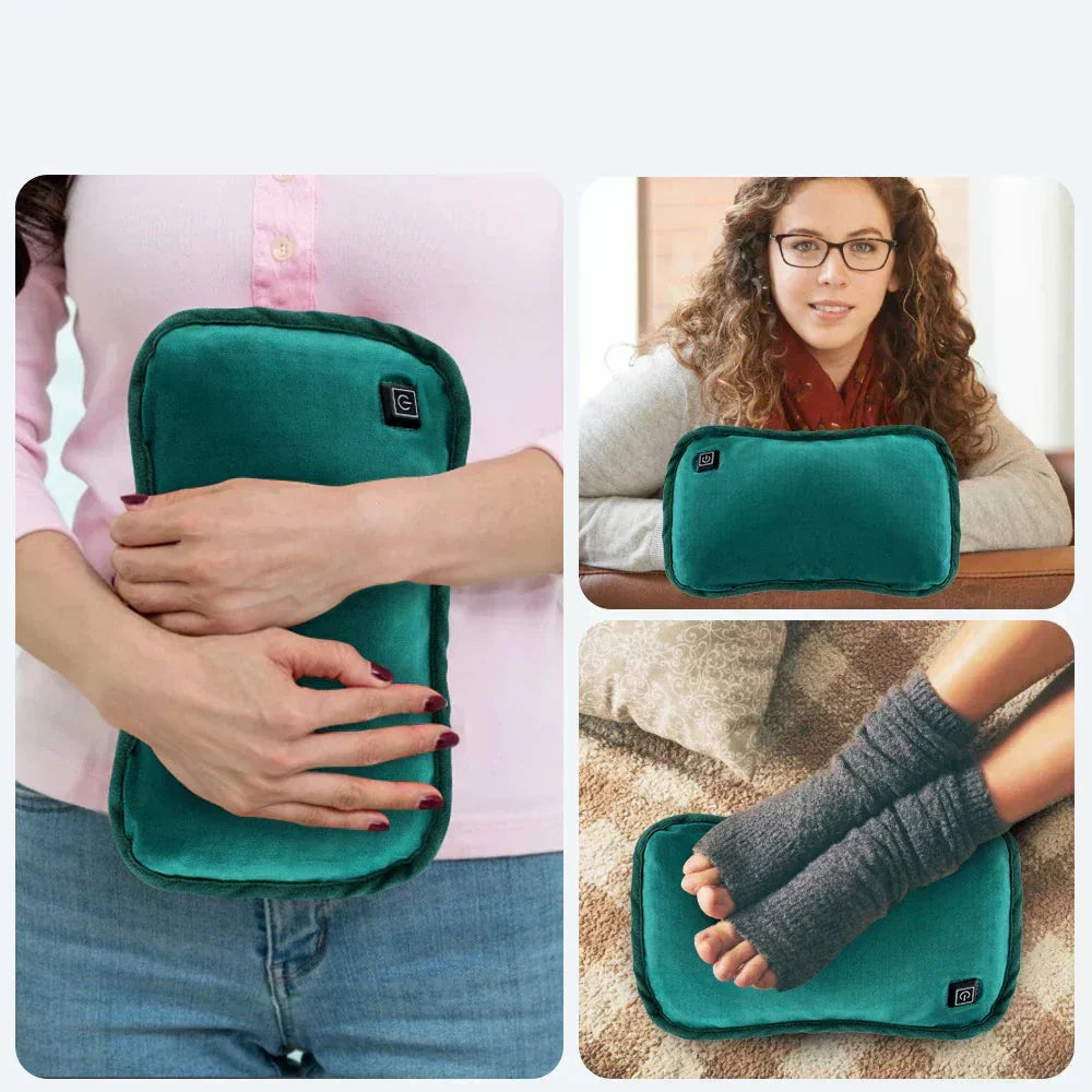 Almohadilla térmica portátil de grafeno | Recargable por USB | 3 niveles de temperatura | Calentador ergonómico para manos y abdomen | Incluye apagado automático inteligente