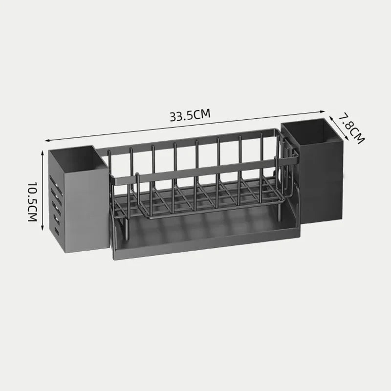 Organizador de Fregadero Ordinaqua | Autodrenante | Soporte para Esponja, Jabón y Paños | Extensible y Higiénico | Plástico ABS