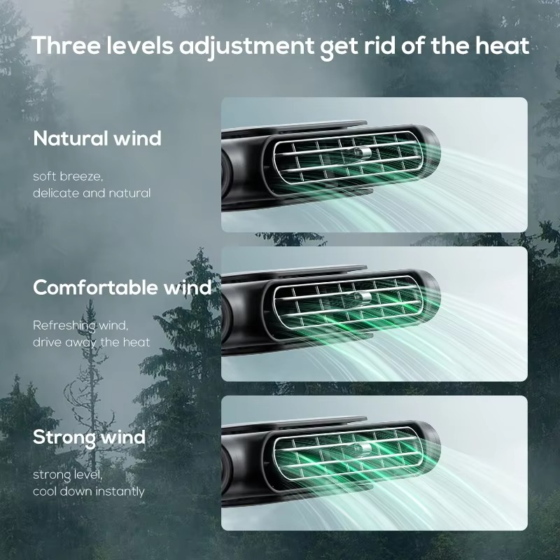 Ventilador de Aire Frío para Cabecera de Coche – Circulador de Aire Ajustable de 3 Velocidades para Asientos Traseros