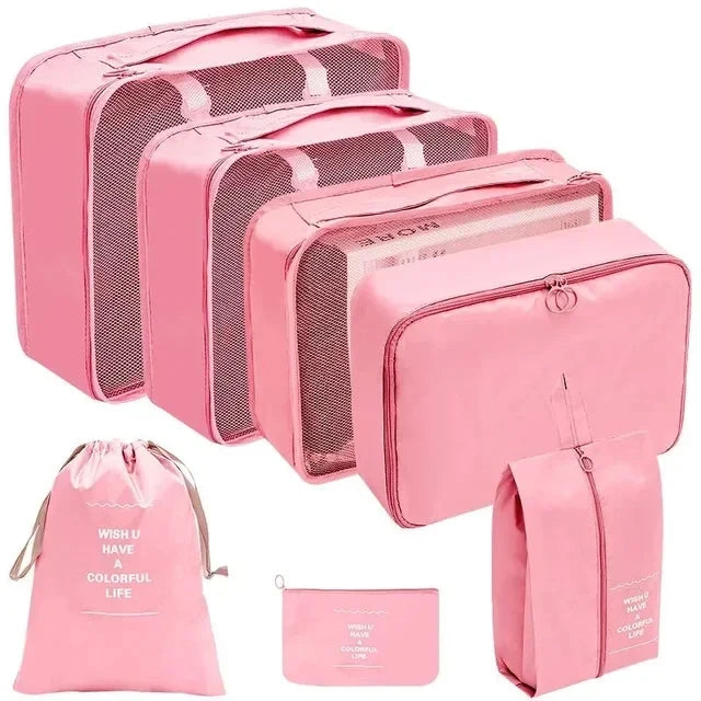 PackWunder Set de Organizadores de Viaje 7/8/9/10 piezas | Organizadores de Maleta Plegables | Para Ropa, Zapatos y Accesorios