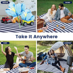 Vivantura Manta de Picnic Extra Grande | Impermeable y Resistente a la Arena | Plegable para 8 Personas | Ideal para Playa y Parque