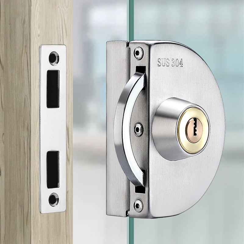 Cerradura de Puerta de Vidrio de Seguridad de Acero Inoxidable
