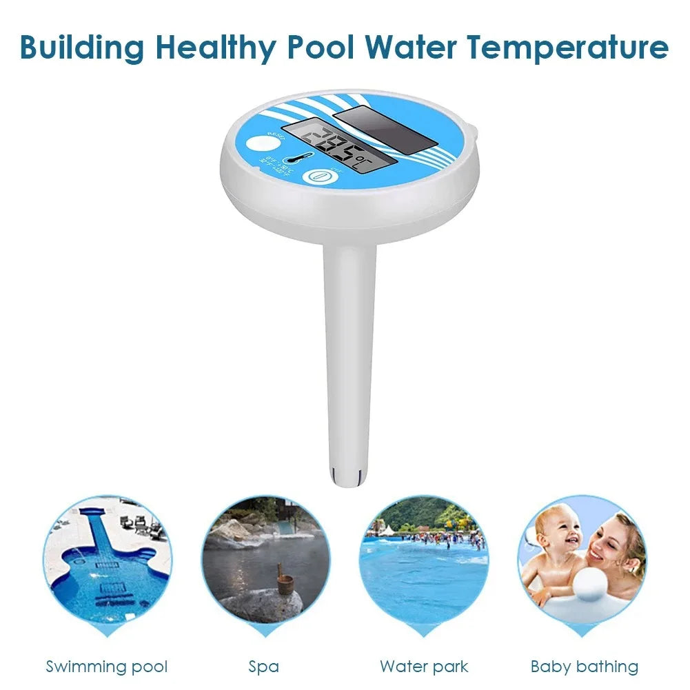 Termómetro de piscina THERMAFLOAT | Termómetro de agua flotante para piscina y jacuzzi | Pantalla de temperatura 0–50 °C | Irrompible y resistente a la intemperie
