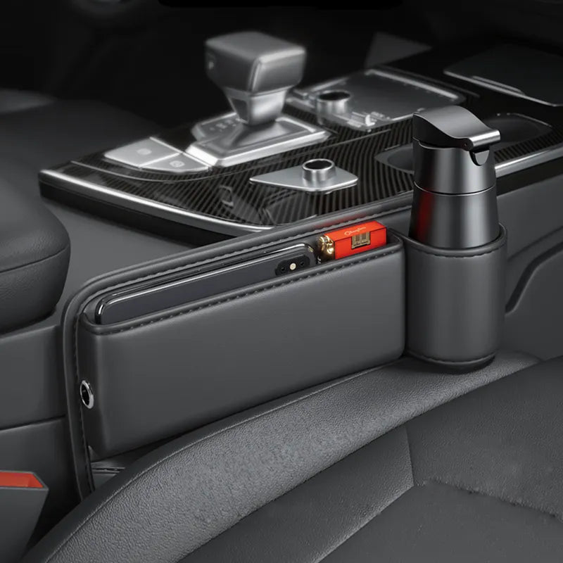 Kalsten | Organizador de Consola de Cuero Universal para el Espacio entre Asientos del Coche