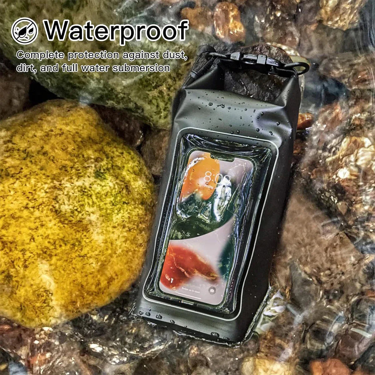 AquaVault Bolsa Impermeable de 2L | Con Ventana Táctil | Bolsa de Exterior para Kayak, Senderismo y Deportes Acuáticos
