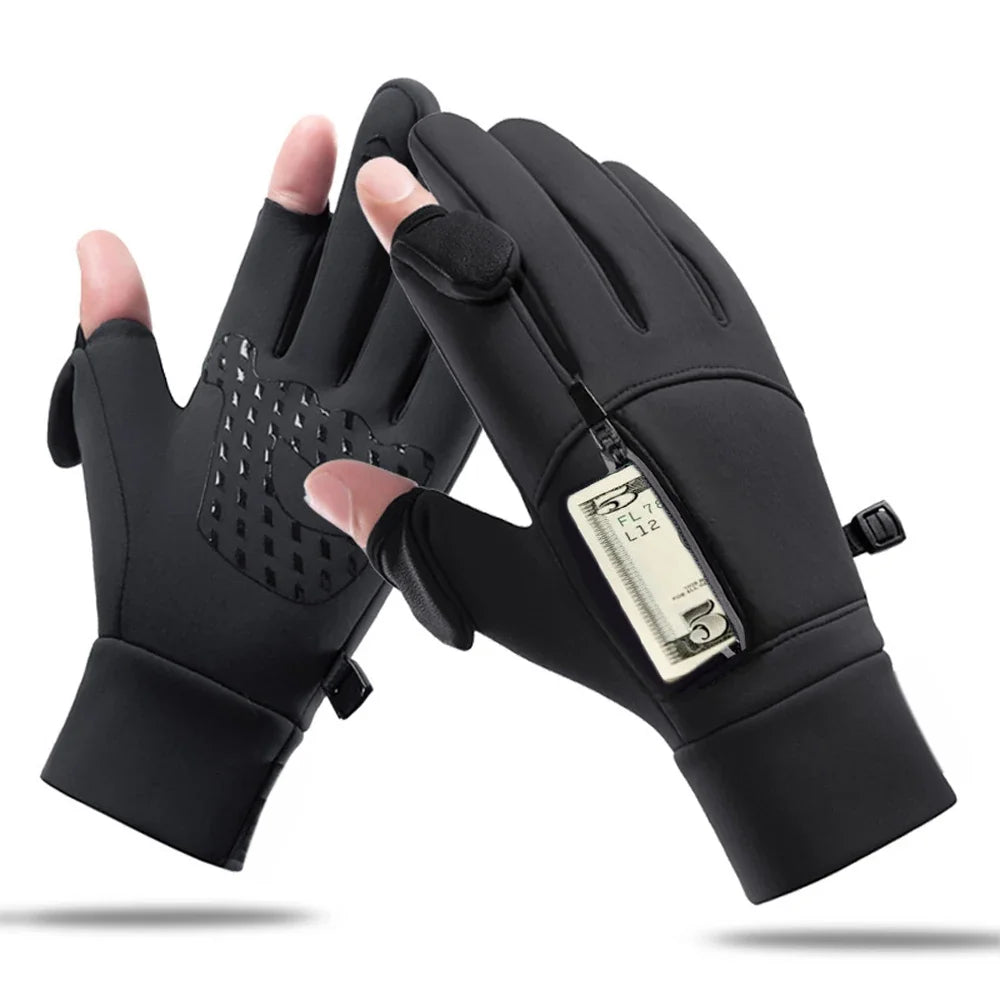 FrostGrip | Guantes de invierno con puntas de dedos plegables | Impermeables, a prueba de viento y compatibles con pantallas táctiles | M–XL