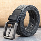 Cinturón de Lona para Hombre – Banda Ajustable Casual a Rayas