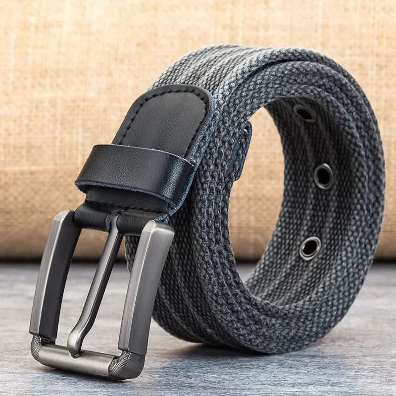 Lisslune | Cinturón de Lona para Hombre – Banda Ajustable Casual a Rayas