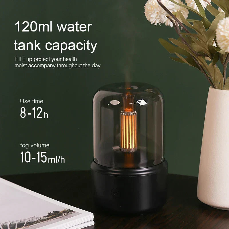 Difusor de Aromas Retro con Luz Nocturna - Humidificador de Aire USB para Aceites Esenciales en Hogar y Oficina