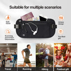 SafeTraveler Riñonera | Protección RFID | Compartimento de seguridad oculto | Para damas y caballeros