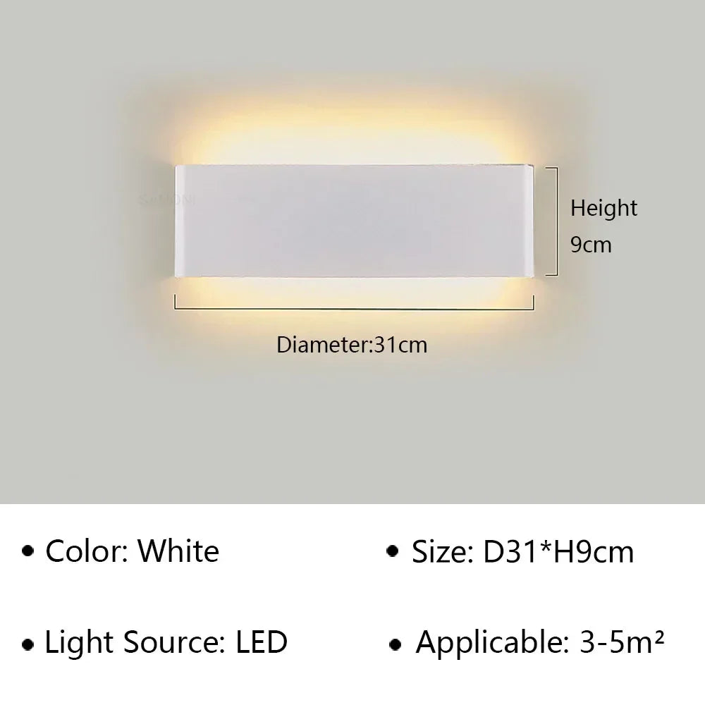 LumiEra Moderne LED-Aplique | Diseño Elegante | Luz Cálida para Dormitorio, Pasillo y Baño
