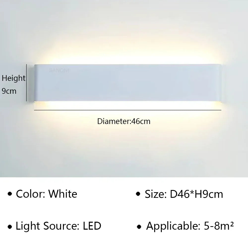 LumiEra Moderne LED-Aplique | Diseño Elegante | Luz Cálida para Dormitorio, Pasillo y Baño